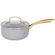 image 2 of Grey Gold Induction 10 Pc Cookware Set Non Stick Frying Pan Saucepan Cooking Pot
