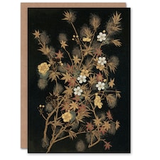 G A Audsley Art Card Vintage Japanese Autumn Flowers