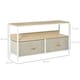 image 7 of HOMCOM TV Cabinet, TV Console Unit with 2 Foldable Linen Drawers Maple Colour