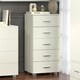 image 5 of Lido, 5 Narrow Chest Of Drawers White
