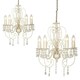 image 1 of ValueLights Pair Of Distressed Shabby Chic 5 Way White Pendant Ceiling Lights Chandeliers