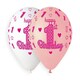 image 1 of 1st Birthday Pink Latex Balloons 33cm / 13 in - Pack of 6