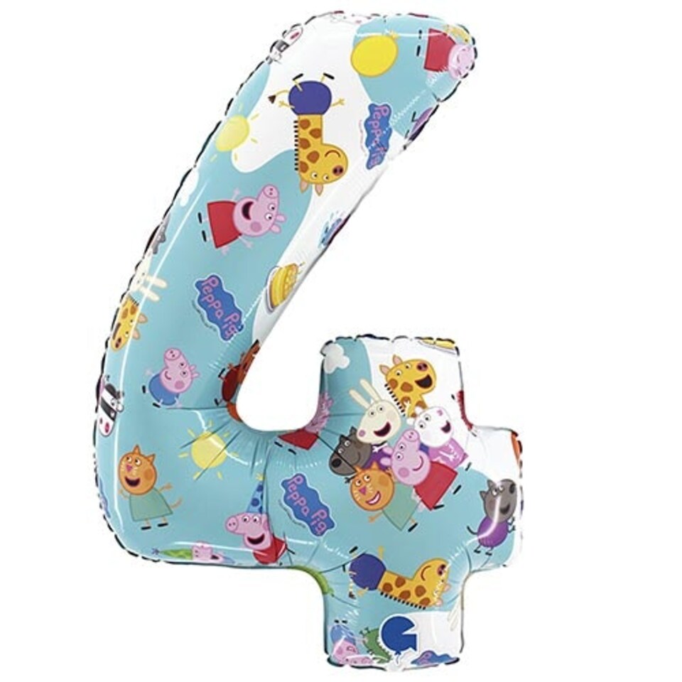 Peppa Pig Number 4 Giant Foil Helium Balloon 66cm / 26 in