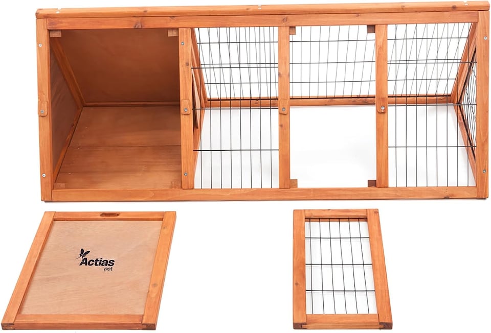 image 1 of Actiaspet 46in Wooden Rabbit Hutch & Cover Guinea Pig House