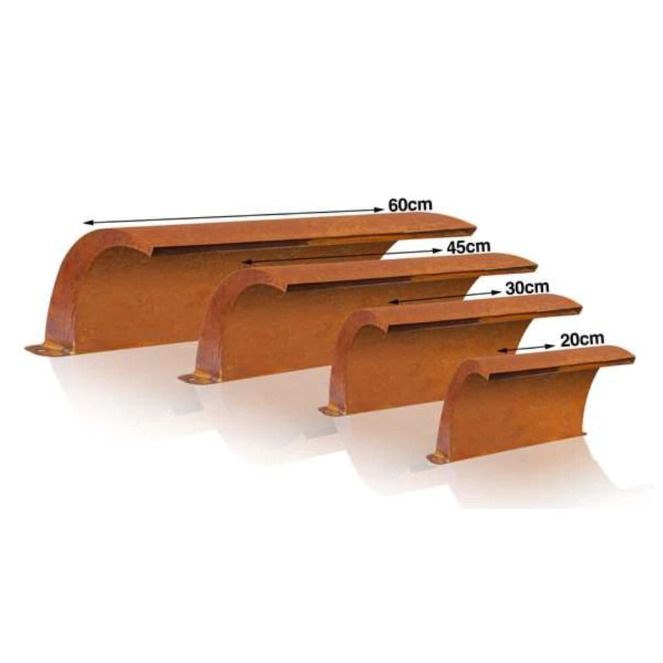 image 1 of The Arc Corten Steel Water Feature Cascade Waterfall Blade 30cm