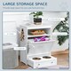 image 4 of PawHut Pet Feeder Station, Dog Cat Food Storage Feeding Station, Food Cabinet
