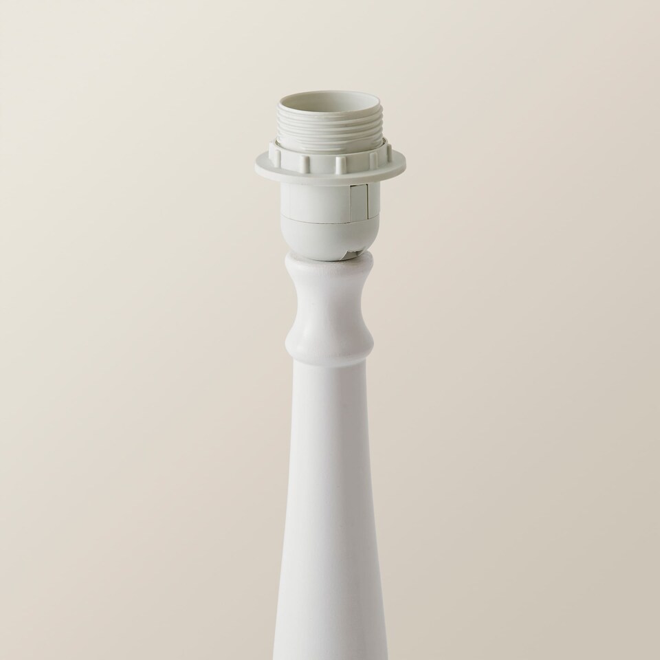 image 1 of ValueLights Victoria White Wood Traditional Stem Table Lamp Base