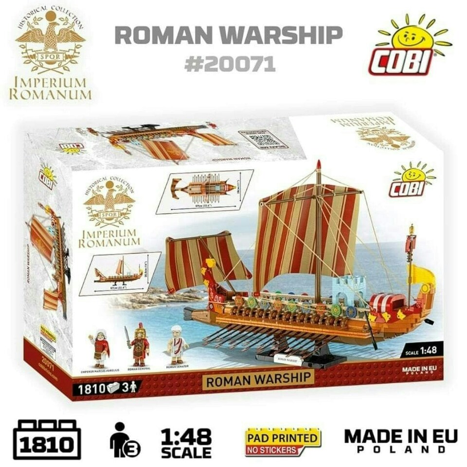 image 1 of Roman warship brick model - COBI 20071 - 1710 bricks