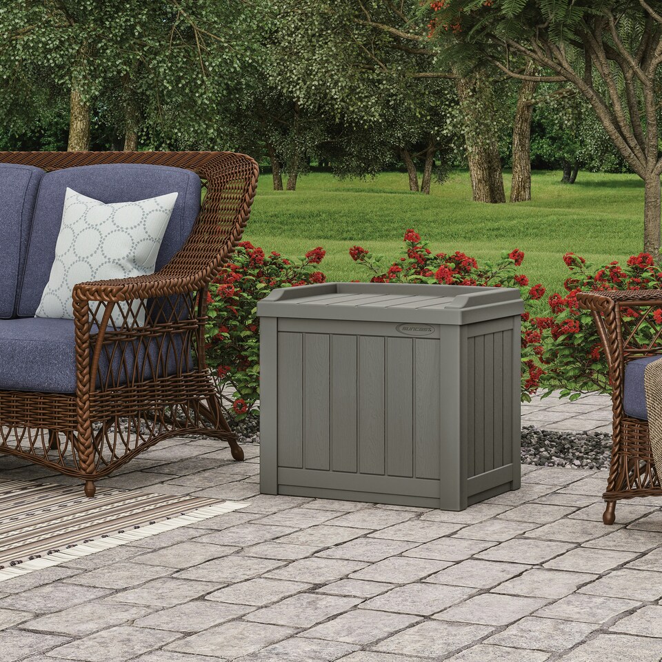 image 1 of Suncast Florida 83L Storage Box - Stone Grey Grey