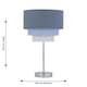 image 8 of First Choice Lighting Chrome Stick Table Lamp with Tiered Blue Linen Shade Chrome | Blue