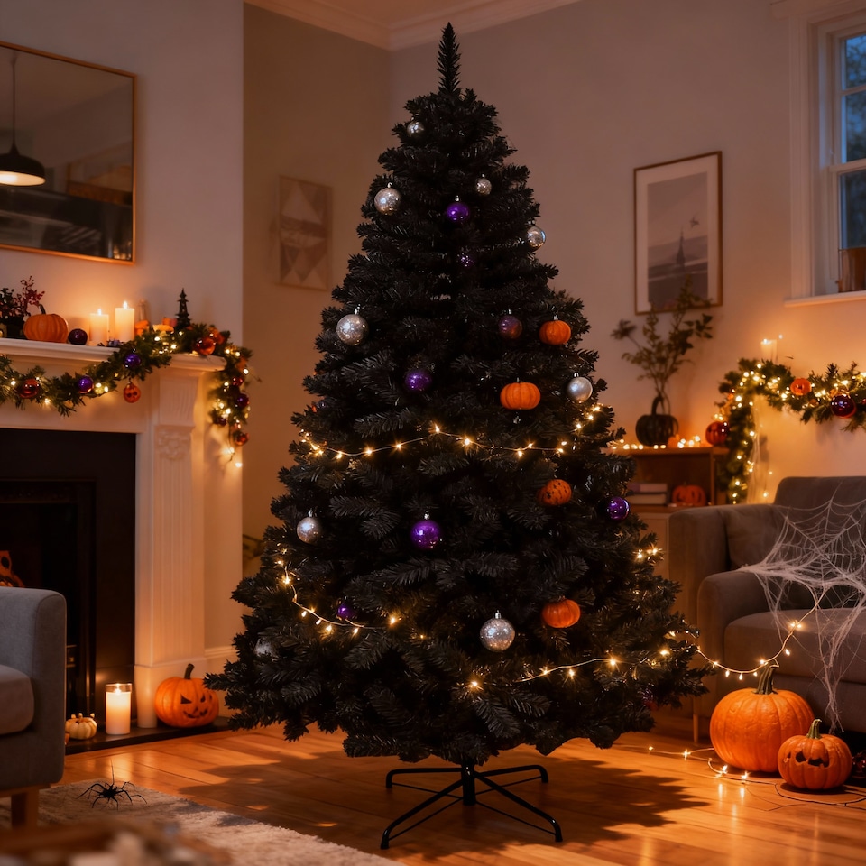 image 1 of 12FT Black Alaskan Pine Christmas Tree | Black | Black