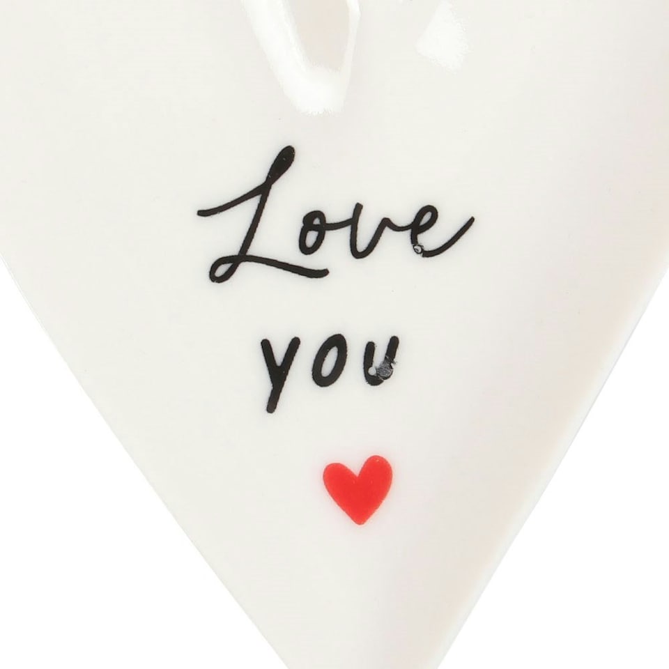 image 1 of Something Different Love You Heart Trinket Dish - White/Black - One Size