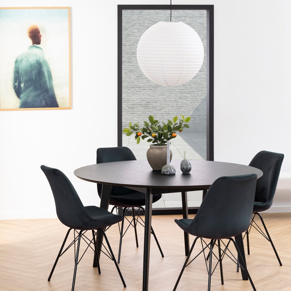 image 1 of Roxby Round Dining Table in Black 140x76cm
