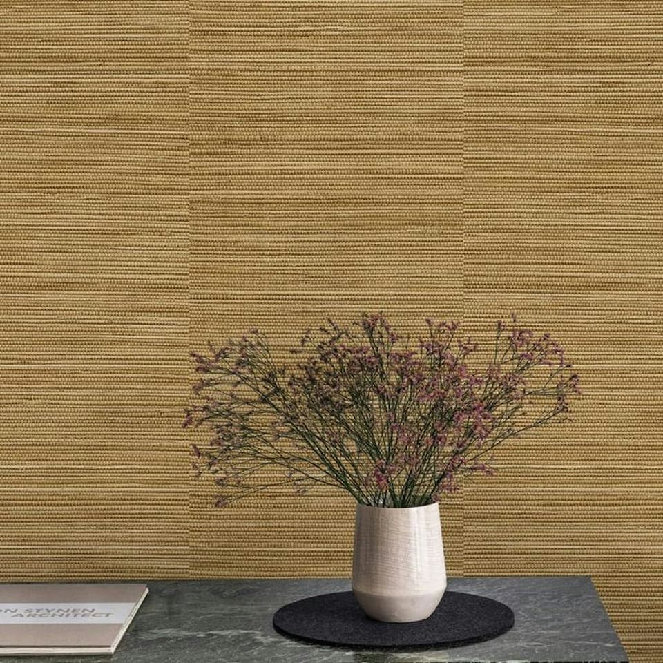 image 1 of Grandeco Ciara Grasscloth Textured Wallpaper - Natural - One Size Cream