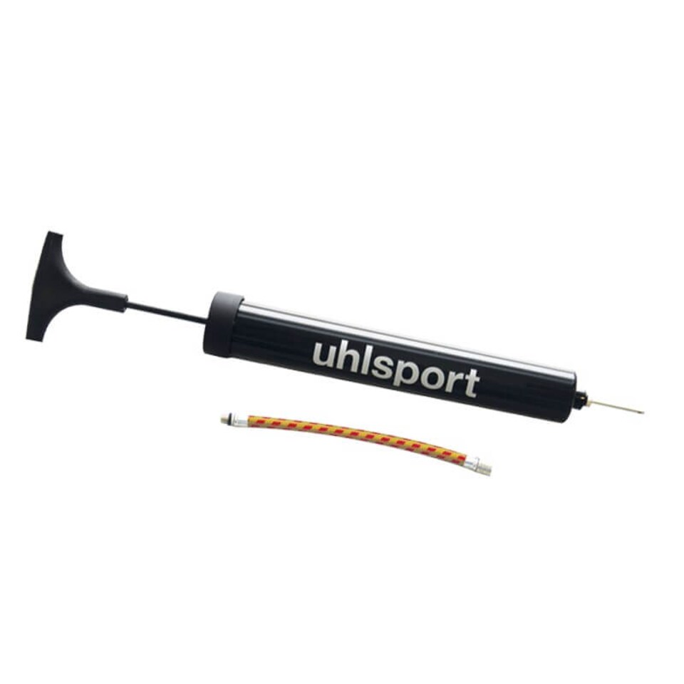 Uhlsport Metal Ball Pump, Large, Manual with Flexi Hose & Needle | Black | Black | Large