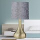 image 5 of Set of 2 Romana - Antique Brass Touch Table Lamps Crushed Velvet Shade