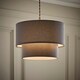 image 2 of ValueLights Jodie Two Tier Grey Linen Ceiling Drum Lamp Shade | Grey
