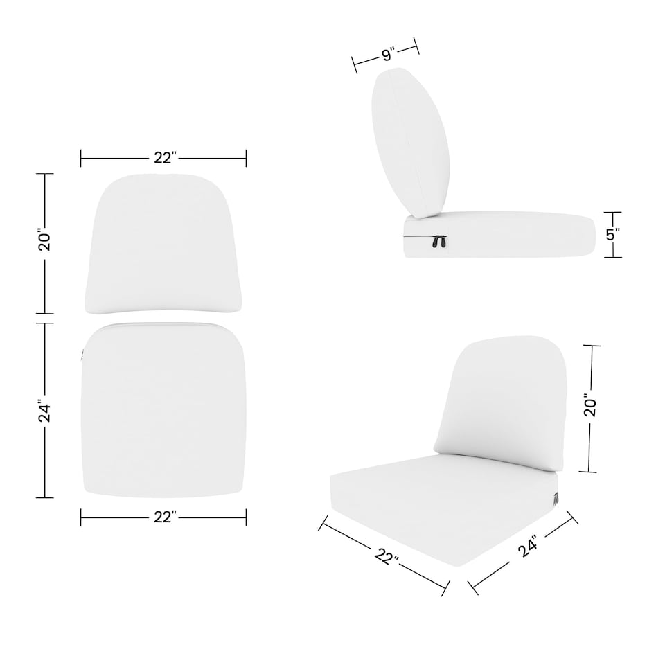 image 1 of Covers&All Outdoor 5 in Seat / Back Cushion with Highly Durable Cover Rite Fabric, 22 in W x 24 in L x 5 in Thick, Sky Blue