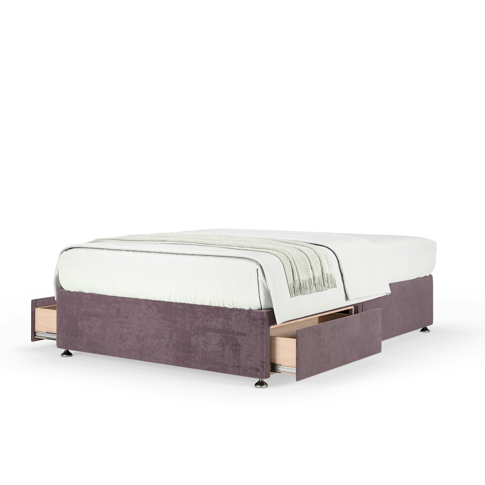 image 1 of Memory Maestro Memory Foam Mauve Naples Velvet 2 Drawer Divan Set Double