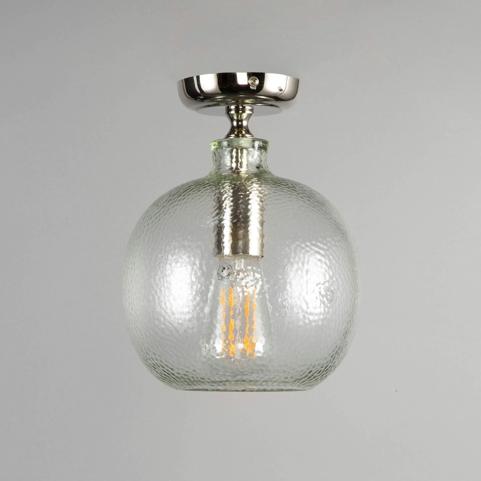 image 1 of BHS Alfie 1 Light Flush Ceiling Light, Nickel