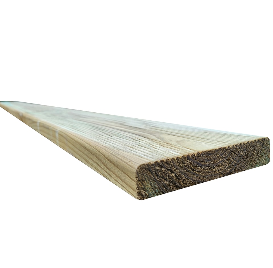 image 1 of Snowdon Timber Treated Reject Extra-Wide Decking Board (T) 27mm (W) 145mm (L) 2.4m - Pack of 8