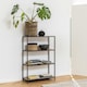 image 5 of Seaford Black Metal Low Bookcase with 3 Oak Shelves
