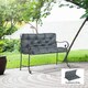 image 2 of Outsunny 3 Seater Garden Bench Cushion Outdoor Seat Pad with Ties Grey | Dark Grey | 2 Seater