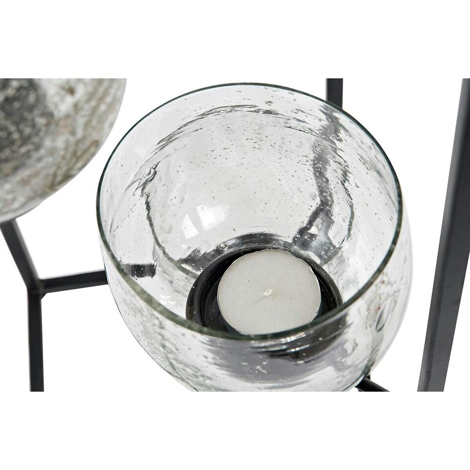 image 1 of Candleholder DKD Home Decor Crystal Black Transparent 18 x 18 x 76 cm Iron N/A