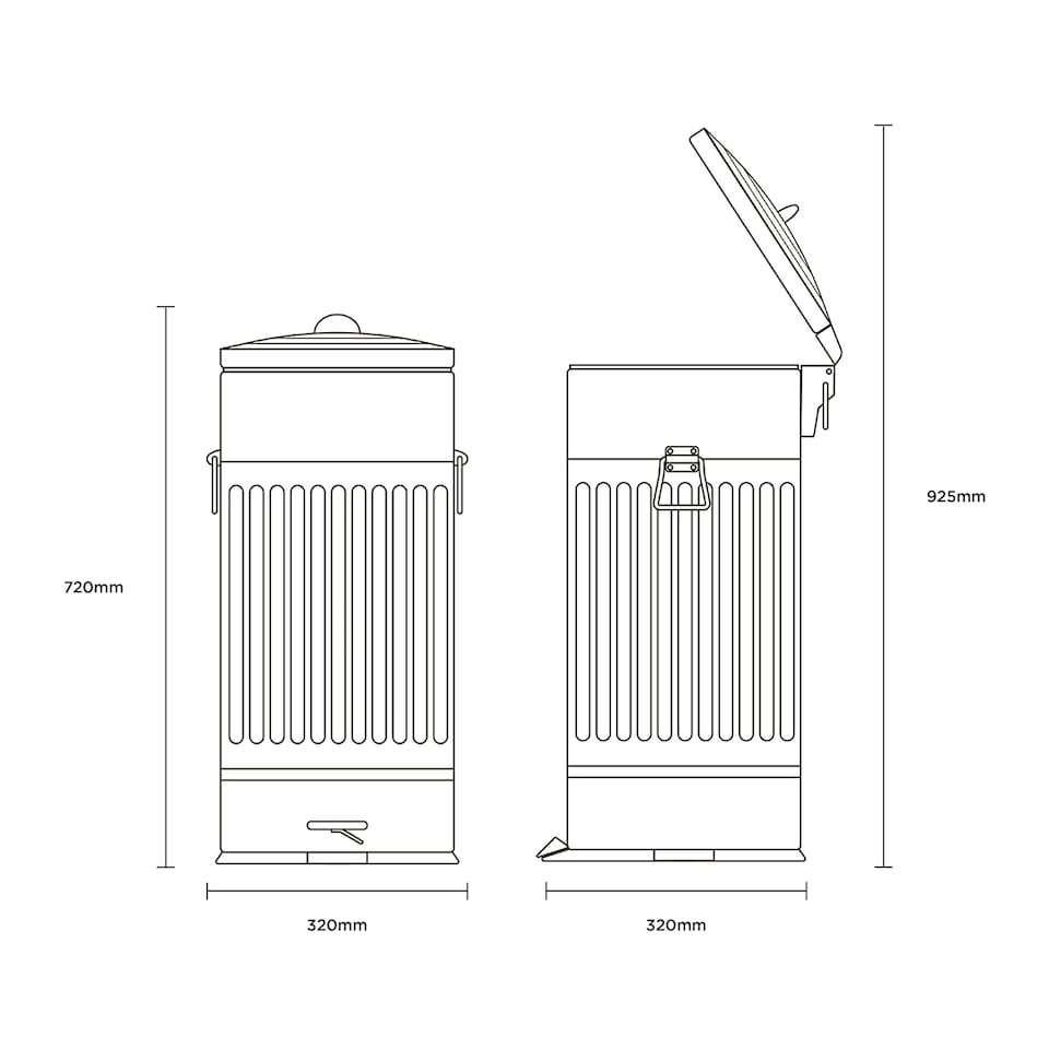 image 1 of Charles Bentley 30L Retro Kitchen Pedal Bin Sage Green