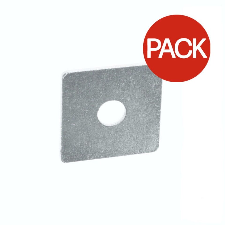 image 1 of Securfix Trade Pack Zinc Plated Square Washers (Pack of 10) - Grey - One Size