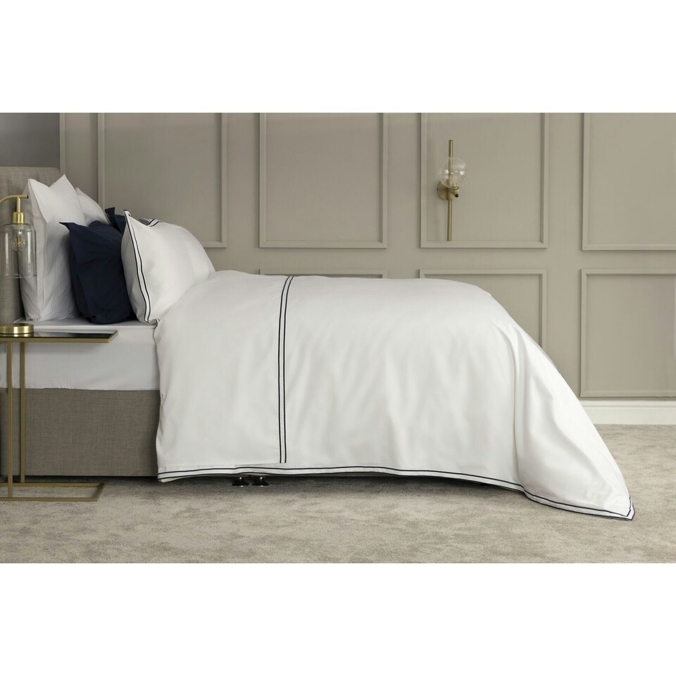 image 1 of Belledorm Savoy Duvet Cover Set - Navy - Superking Blue | Super King