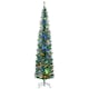 image 1 of HOMCOM 7.5ft Artificial Pencil Christmas Tree with Colourful Lights, Steel Base