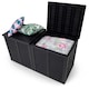 image 6 of XXL 750L Garden Storage Box, Black - 155x66x80 cm, Double Lid, Weatherproof