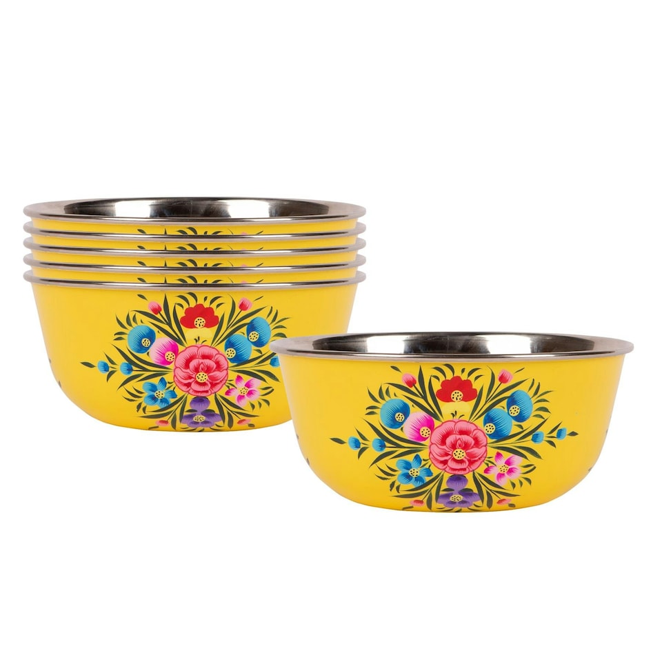image 1 of BillyCan Picnic Bowls - 16.5cm - Buttercup Pansy - Pack of 6 | Yellow