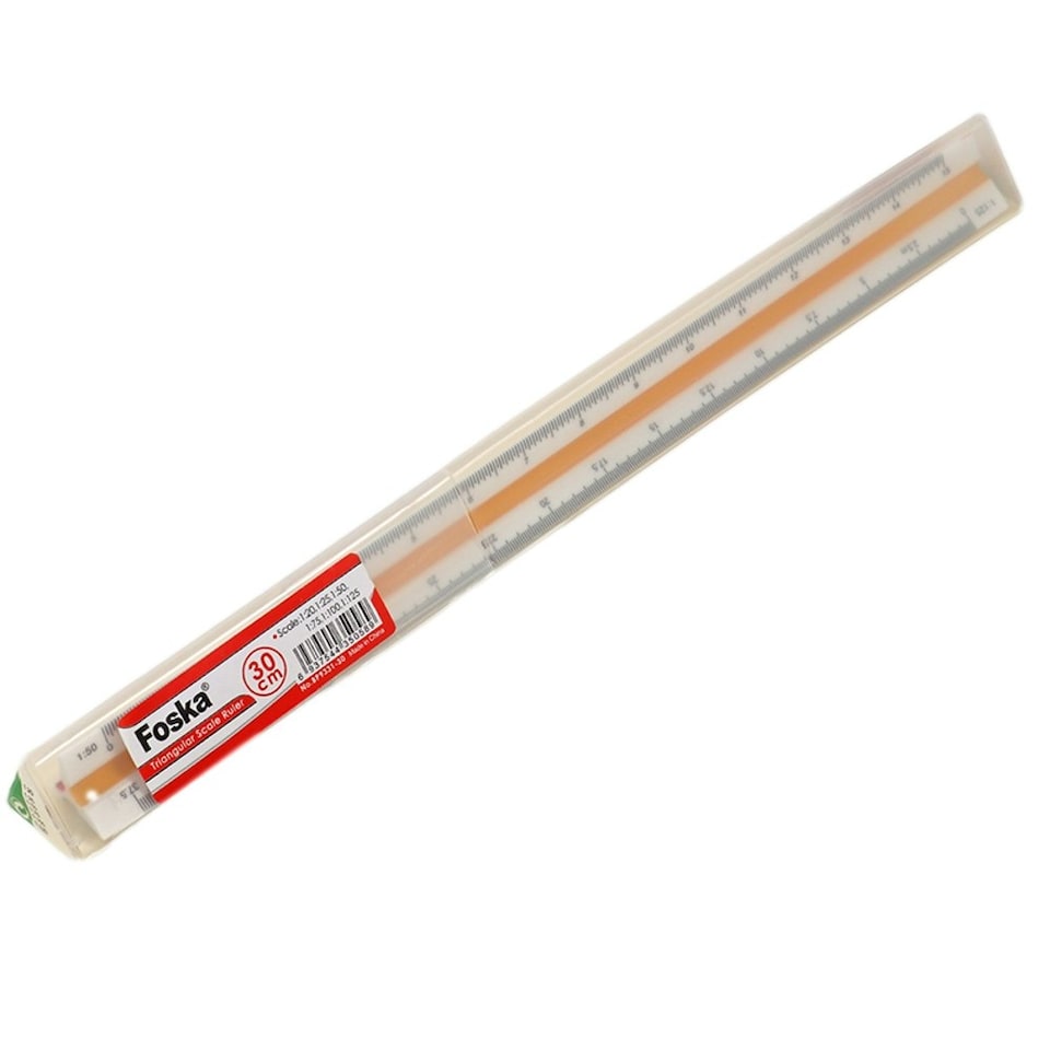 image 1 of 30cm Plastic Triangular Scale Ruler
