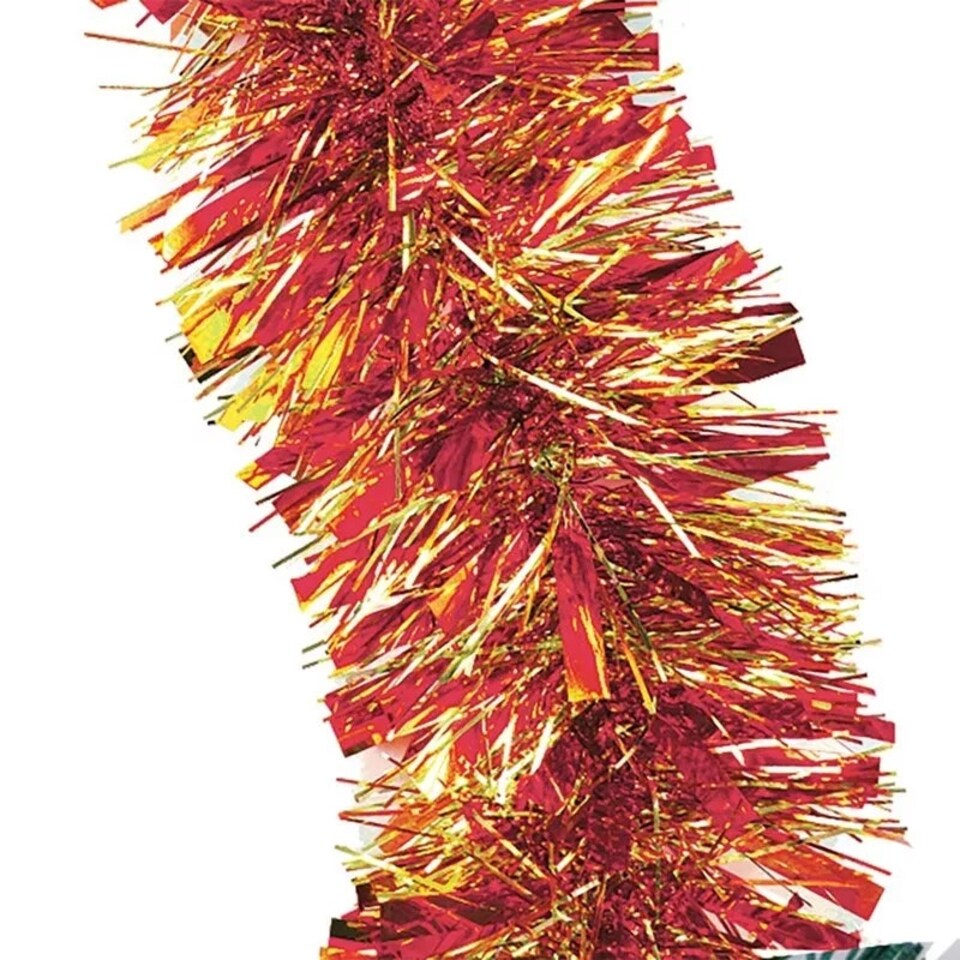 image 1 of 6 x 2 Metres Pack Red & Gold Chunky Christmas Tinsel