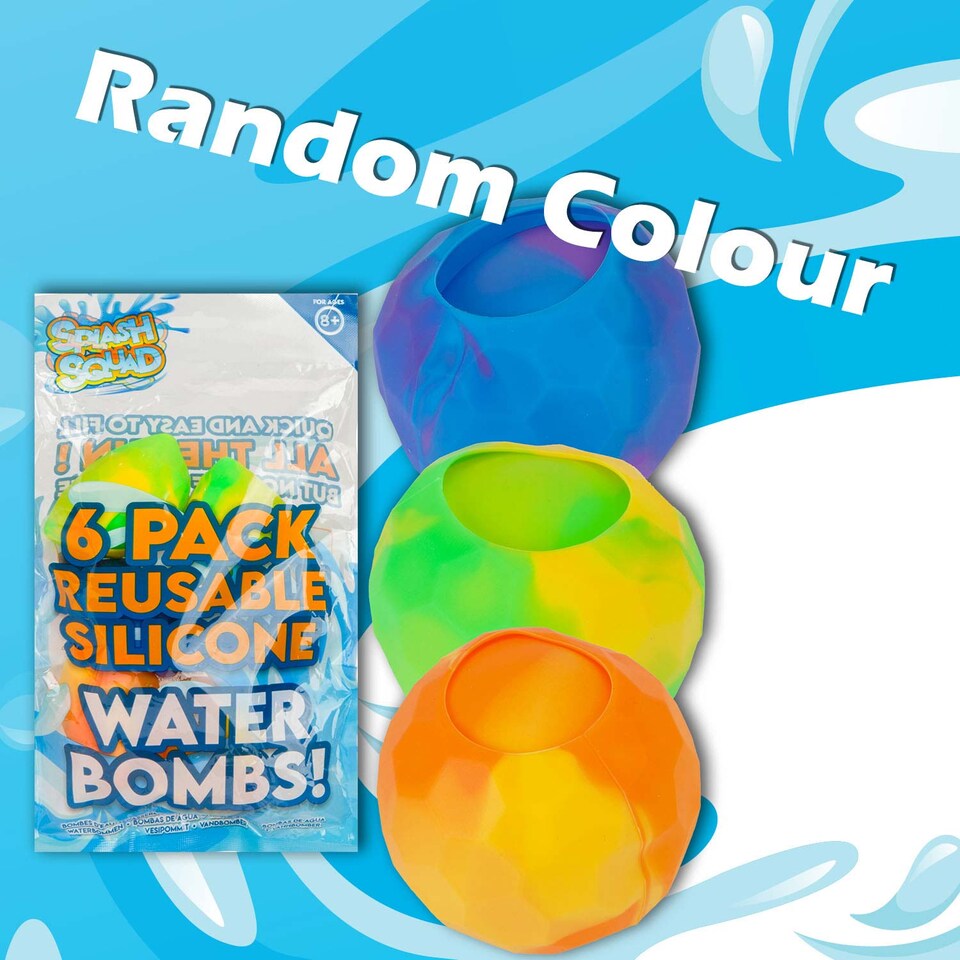 image 1 of vfm-estore Reusable Silicone Water Bombs Multicolour Set of 6 - Kids & Adult Pool Toy