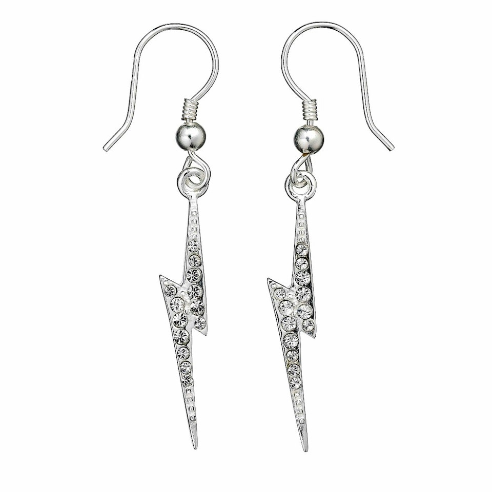 image 1 of Harry Potter Lightning Bolt Drop Earrings with Crystal Elements - HPSE001