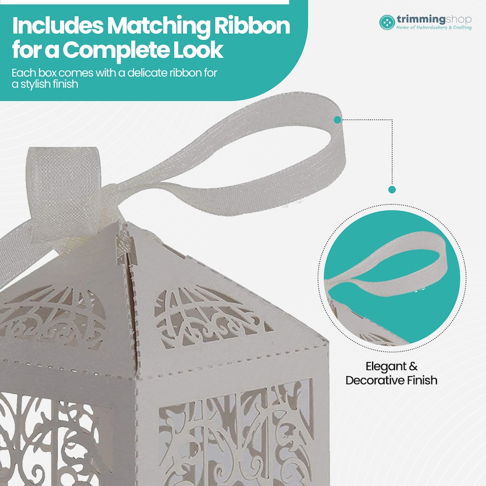 image 1 of Love Birds Wedding Favour Boxes with Organza Ribbon Gift Boxes - 50pcs