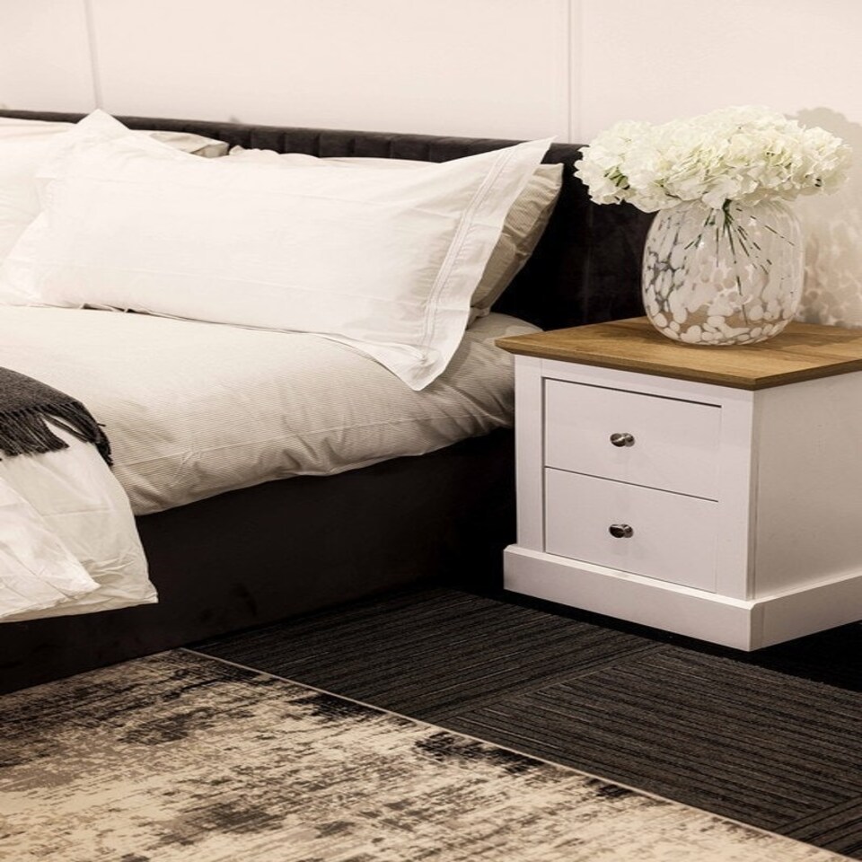 image 1 of Devon Bedside Cabinet - Particle Board - L39.5 x W45.9 x H55.2 cm - White