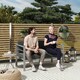image 2 of Outsunny Garden Loveseat with Removable Cushions, Charcoal Grey Grey | Charcoal grey
