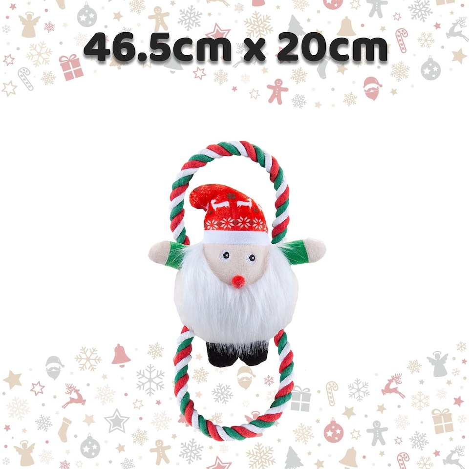 image 1 of PMS Christmas Santa Pet Toy 46.5cm x 20cm - Red, 1 Pack