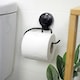 image 2 of Showerdrape Suctionloc Black Steel Wall Mounted Toilet Roll Holder