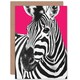 image 1 of Close Up Beasties Zebra Art Blank Just to Say Card