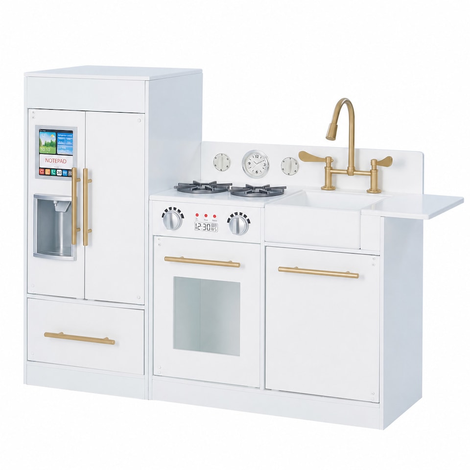 image 1 of Teamson Kids Little Chef Charlotte Modern Play Kitchen, White/Gold