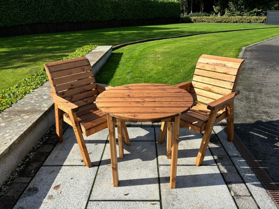 image 1 of Thatcham Two Seater Outdoor Dinner Set - Timber - L100 x W220 x H98 cm - Fully Assembled
