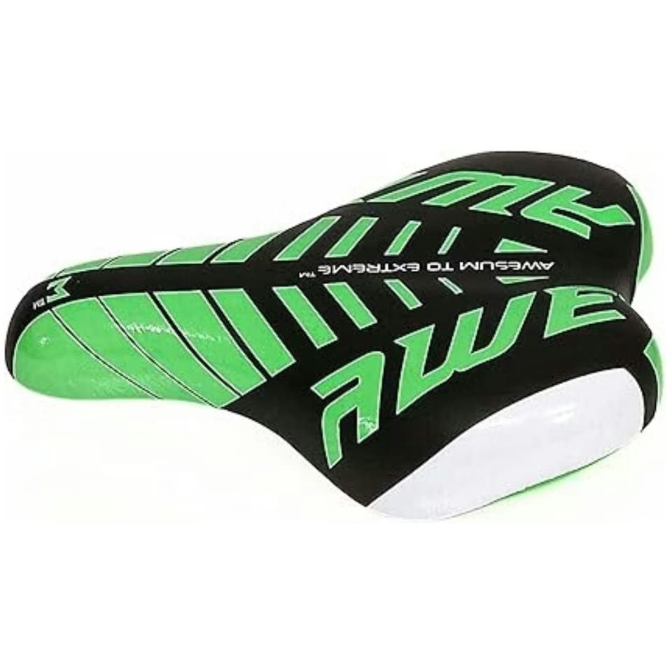 image 1 of AWE Unisex Kids/Childs Green Waterproof Bike Seat/Saddle With Steel Rails And Bracket