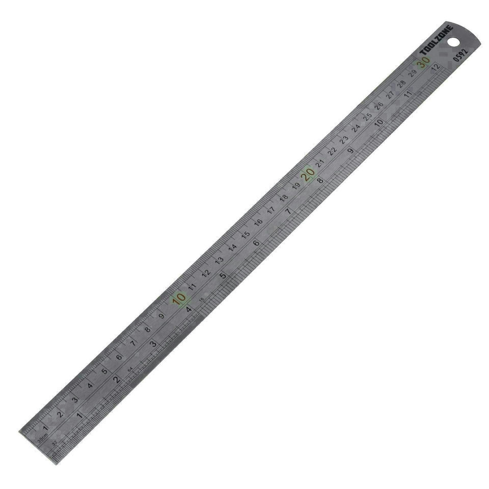 image 1 of Stainless Steel Ruler 12" 30cm Measuring Drawing Professional TE139