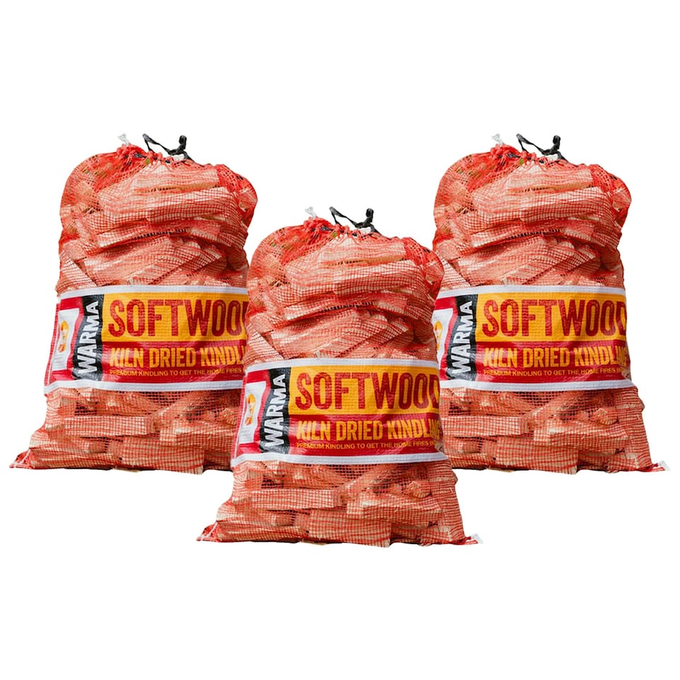 image 1 of Warma Netted Natural Wood Kindling Sticks - 3 x 4kg Nets