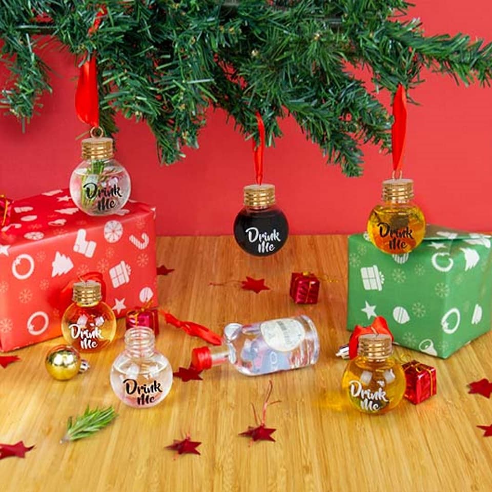 image 1 of Gift Republic Set of 6 Festive Boozeballs Christmas Ornament